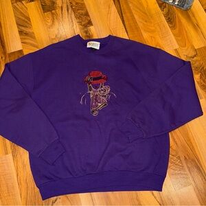 Christine Alexander Red hat society purple sweatshirt rhinestone design large